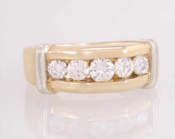 Designer Estate 14K Yellow Gold .80ct Genuine Dia… - image 1