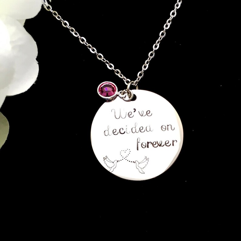 Custom jewelry Bridal jewelry Bride to be Shower gift wedding necklace Wedding jewelry We/'ve Decided on Forever Bridal Bouquet charm