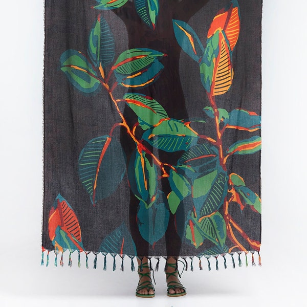 Plage Pareo Sarong Coverup 'FICUS BLACK'