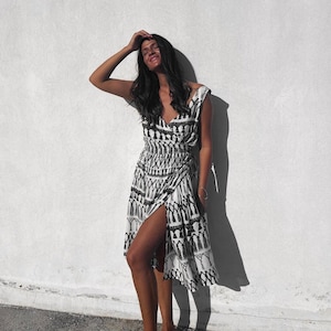 white beach dresses for women Dress for Women Premium Resort Style Deep V Bubble Sleeve Dress Fashion Sexy Loose Comfy Summer Clothes for Women Sundress Party Dress, Black, M : Clothing Size:SM (7/8) style for all ages The Best of the Feel effortlessly feminine and