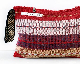 Clutch Bag 2 Zippers Boho Handbag "SPLISH SPLASH"