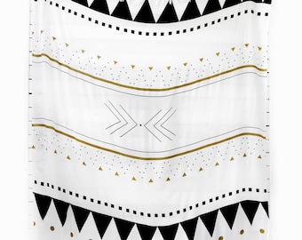 Pareo, Beach Pareo, Printed Pareo, Viscose Pareo, Beach Sarong, Beach Scarf, Black and White, HIGH TIDE