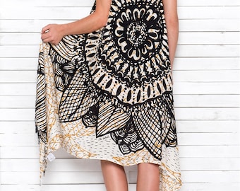 Beach Coverup Pareo Vest 'Fishnet Mandala'