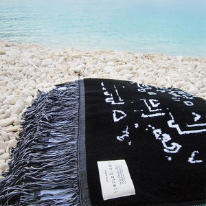 Large Beach Summer Black and White towel Bukhara image 3