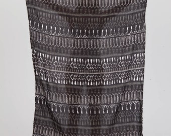 Beach Pareo Sarong Coverup 'Fringes black'