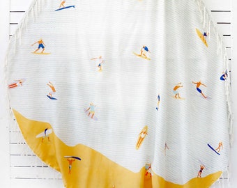 Beach Pareo Sarong Coverup 'Surf Day'