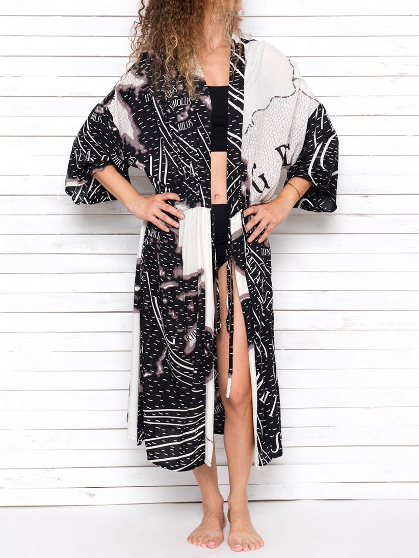 Beach Robe Summer Robe Party Robe Long Robe Kimono Wrap Etsy