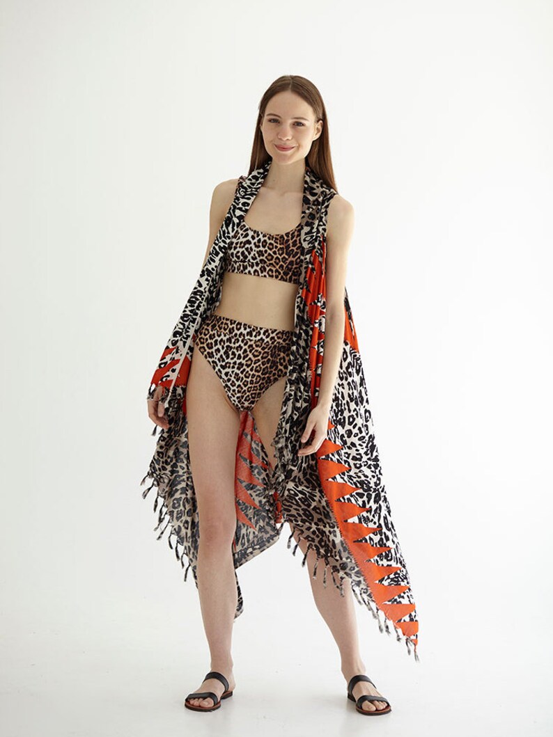 Beach Coverup Pareo Vest 'Cheetah' image 2