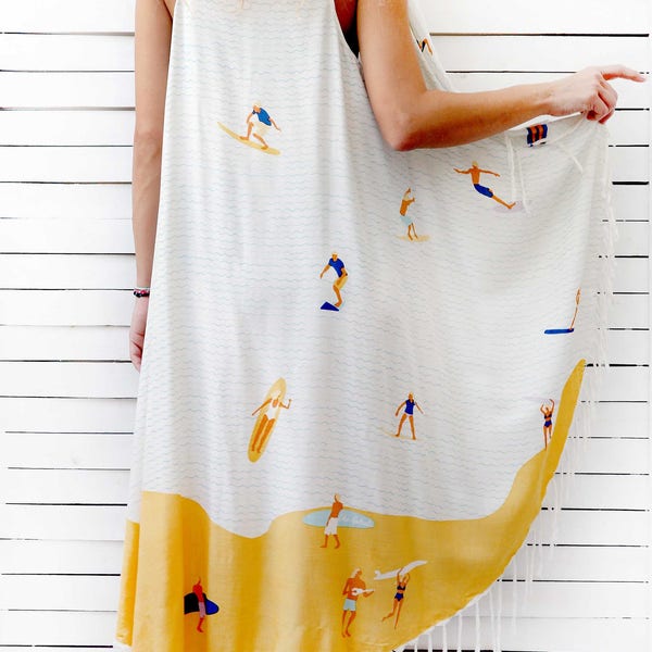 Beach Coverup Pareo Vest 'Surf day'