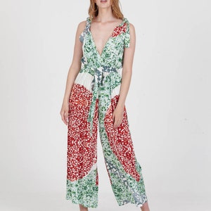 Breiter Bein Jumpsuit, Boho Chic Badeanzug Cover Up, &#39;Terrazzo&#39;