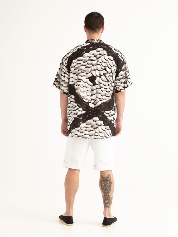 Mao Loose Sleeved Shirt Unisex One Size Boho Shirt 'PEBBLES' - Etsy