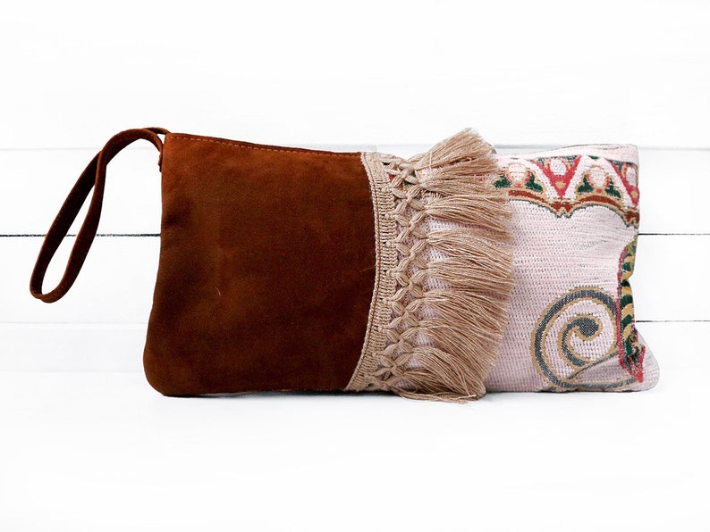 Womens Clutch Bags Clutch Bag Handmade Bag,Ethnic Clutch Bohemian Style Handbag Boho Clutch ORIENTAL Leather Purse Zipper Clutch
