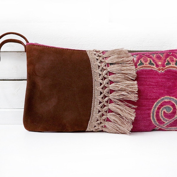 Clutch Bag ,Boho Clutch ,Leather Purse ,Womens Clutch Bags ,Zipper Clutch ,Bohemian Style Handbag ,Handmade Bag,Ethnic Clutch, ORIENTAL