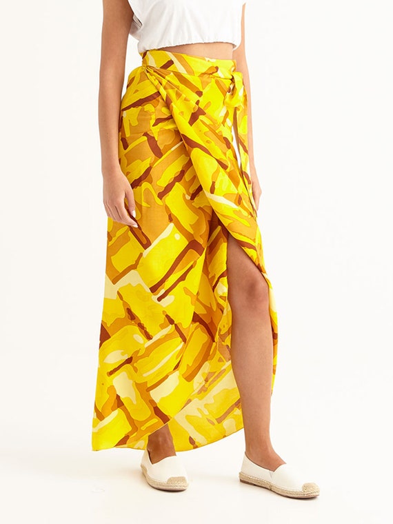 Midi Wrap Pareo Sarong Jupe N ud papillon sur le devant avec ourlet circulaire jupe portefeuille de plage couverture de plage STRAW Etsy France