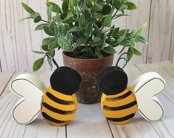 Wood Bee, Bee Decor, Set of 2, Bee Tiered Tray, Honey Bee Decor, Bee Collector, Bee Themed Nursery, Bee Themed Baby Shower, Great Gift,