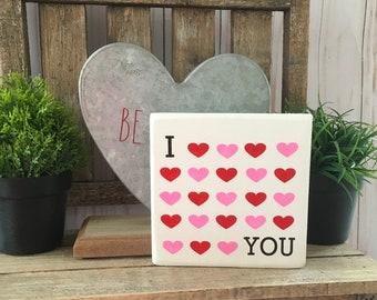 I Love You Sign, Valentine Tiered Tray Decor