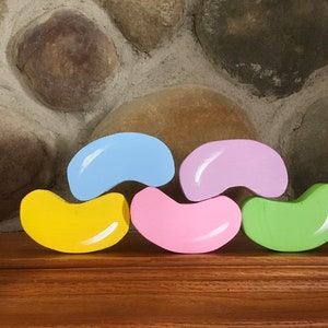 Wood Jelly Beans, Set of 5, Easter Decor, Easter Tiered Tray, Jelly Beans