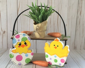 Easter Chick in Egg, Set of 2, Baby Chick, Easter Decor, Easter Tiered Tray,