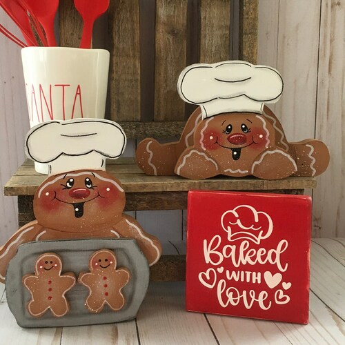 Gingerbread Decor Gingerbread Tiered Tray Christmas Decor Etsy