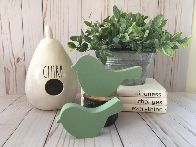 Wood Birds Set of 2 Decoupaged Birds Tiered Tray Etsy