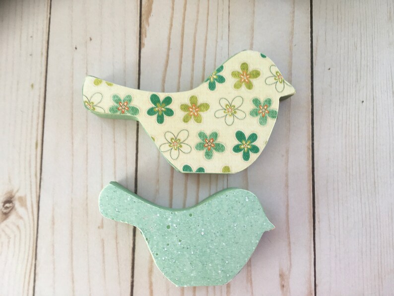 Wood Birds Set of 2 Decoupaged Birds Tiered Tray Etsy