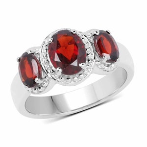 2.62 Carat Genuine Garnet .925 Sterling Silver Ring