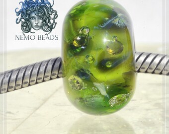 SRA 11 x 17.5 mm OOAK ocean earth Collection Original Nemo Glass Bead