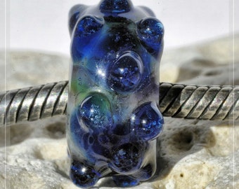 dewdrops Collection Nemo Glass Bead, OOAK 8x15 mm