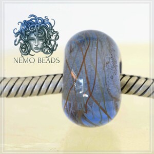 1 handgemaakte originele Nemo Glaskraal SRA 8-8,5 x 14 mm - filigrana