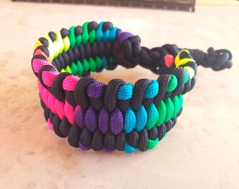 Pride Halloween extrabreit paracord bracelet XXL Männer 24-25 cm - Geschenk