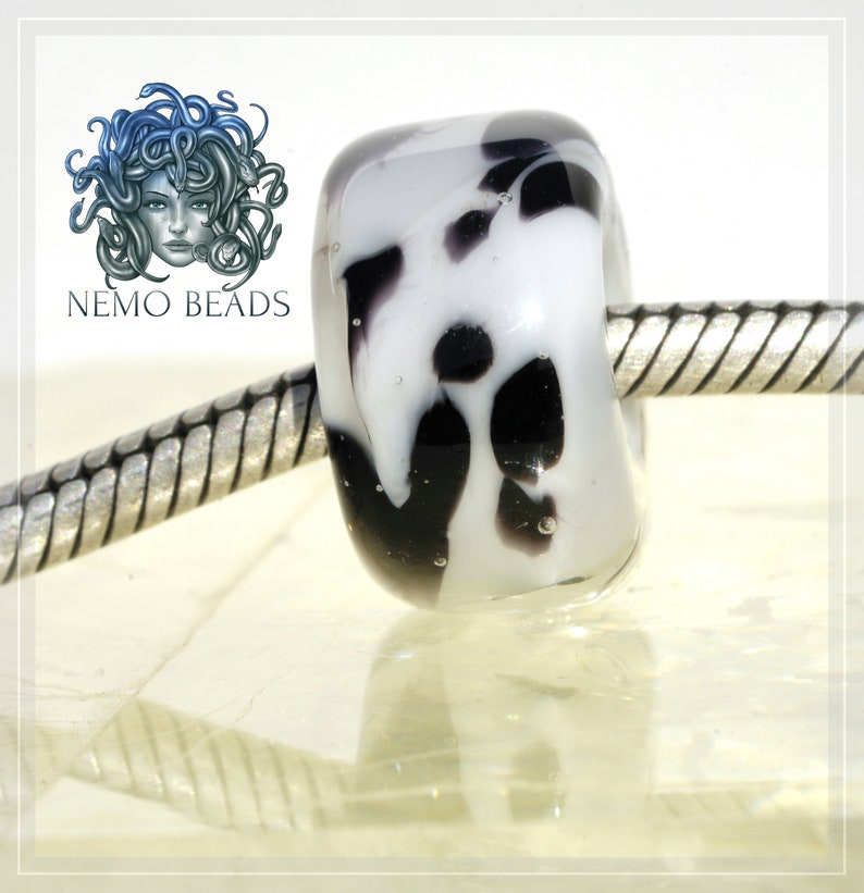 Original Nemo Glass Bead,OOAK, drum, barrel bead image 1