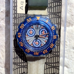 SBK100 Swatch 1994 Silver Moon Aquachrono Authentic Swiss Made NEW never worn
