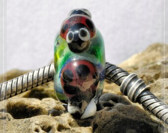 ladybug, Bug Collection Original Nemo Glass Bead, 9 x 16 mm, OOAK, SRA