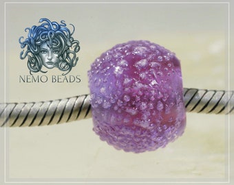 violett pink zucker ball bead Original Nemo Glass Bead , SRA, 11 x 13 mm OOAK