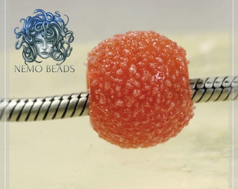 orange sugar ball bead Original Nemo Glass Bead , SRA, 12 x 14 mm OOAK