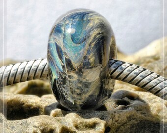 nebula earthbead, Collection Original Nemo Glass Bead, SRA, 9 x 15 mm OOAK