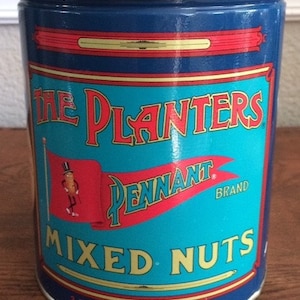 Vintage 1980&#39;s Planters Peanuts Tin/Canister