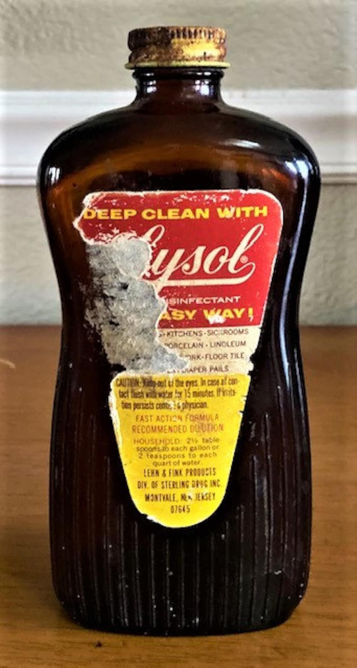 Vintage Lysol Brand Disinfectant Bottle with Cap and Labels Etsy