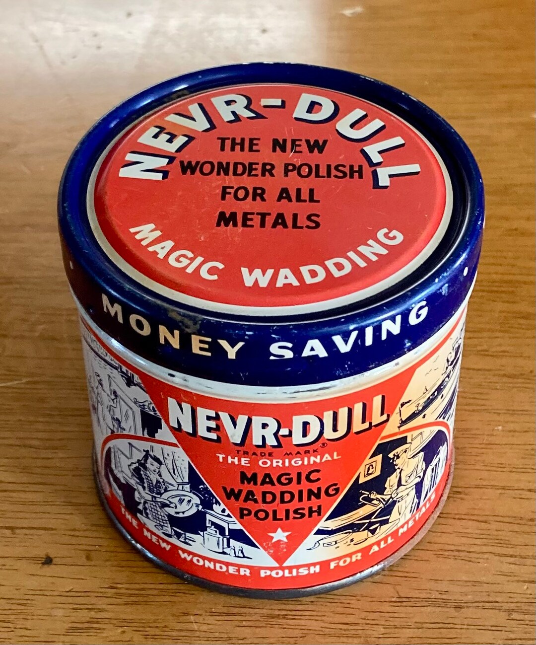 Vintage Never Dull Magic Wadding Polish Tin the New Wonder Etsy