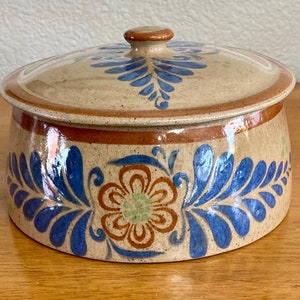 Vintage El Palomar Mexico Tonala Cooking Pot Mexican Terracotta Pot Large Ceramic Pot Mexican Pot with Flowers Ken Edwards image 5