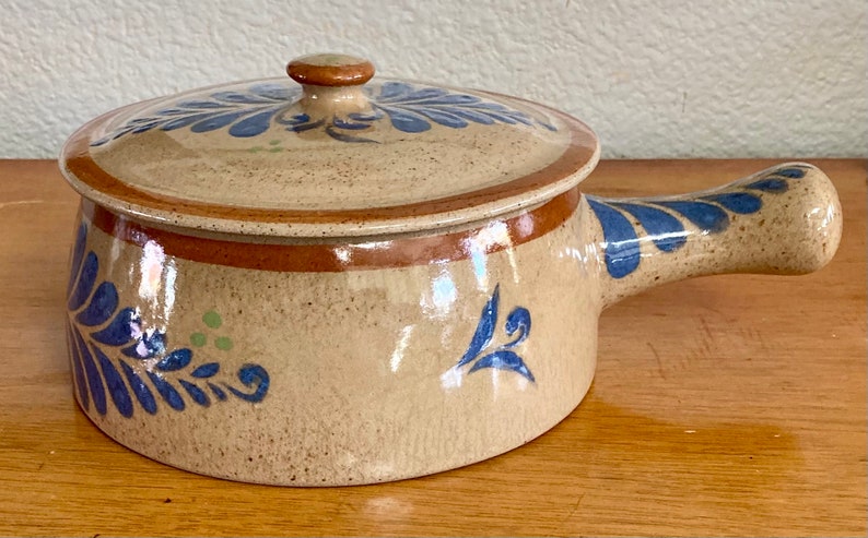 Vintage El Palomar Mexico Tonala Cooking Pot Mexican Terracotta Pot Large Ceramic Pot Mexican Pot with Flowers Ken Edwards image 2