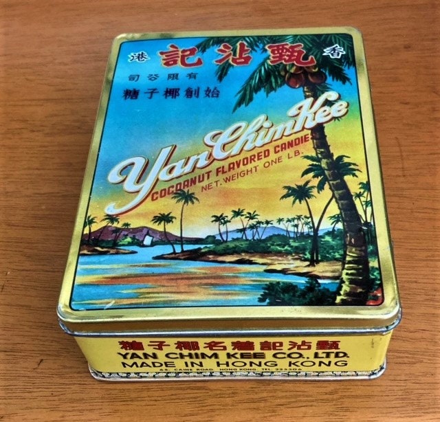 Vintage Yan Chim Kee Cocoanut Flavored Candies Tin Hong Kong | Etsy