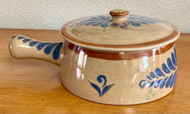 Vintage El Palomar Mexico Tonala Cooking Pot Mexican Terracotta Pot Large Ceramic Pot Mexican Pot with Flowers Ken Edwards image 4