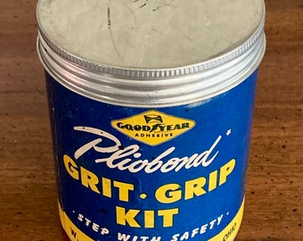 Vintage Goodyear Pliobond Grit and Grip Kit Tin - Waterproofing - Goodyear Adhesive