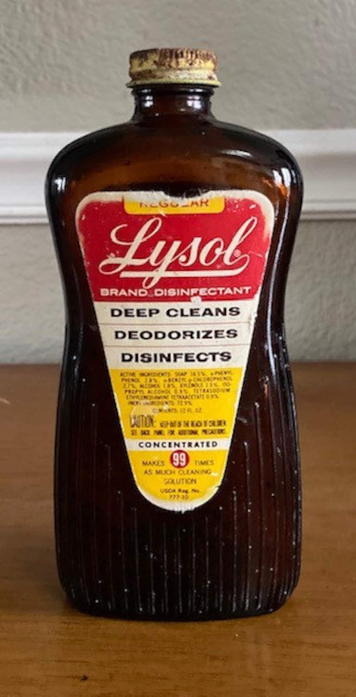 Vintage Lysol Brand Disinfectant Bottle with Cap and Labels Etsy