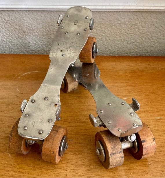 Vintage Samuel Winslow Roller Skates With Wooden Case No - Etsy