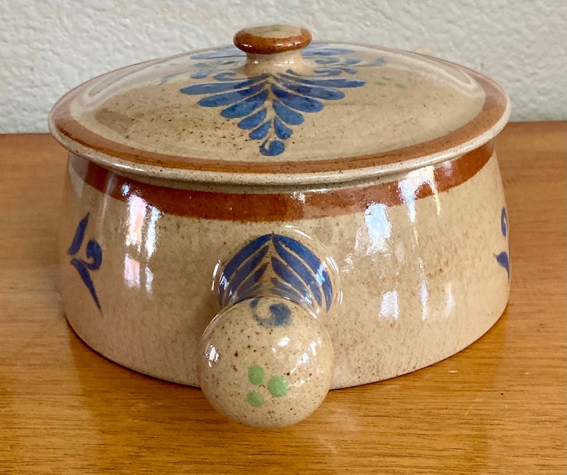 Vintage El Palomar Mexico Tonala Cooking Pot Mexican Terracotta Pot Large Ceramic Pot Mexican Pot with Flowers Ken Edwards image 3