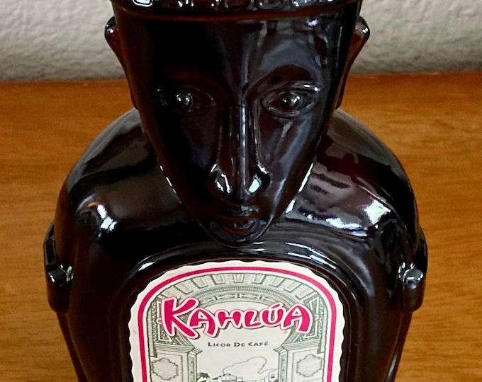 Vintage Kahlua Heritage Edition Bottle 1999 Brown Glass Retired Kahlua Bottle With Cap and Label