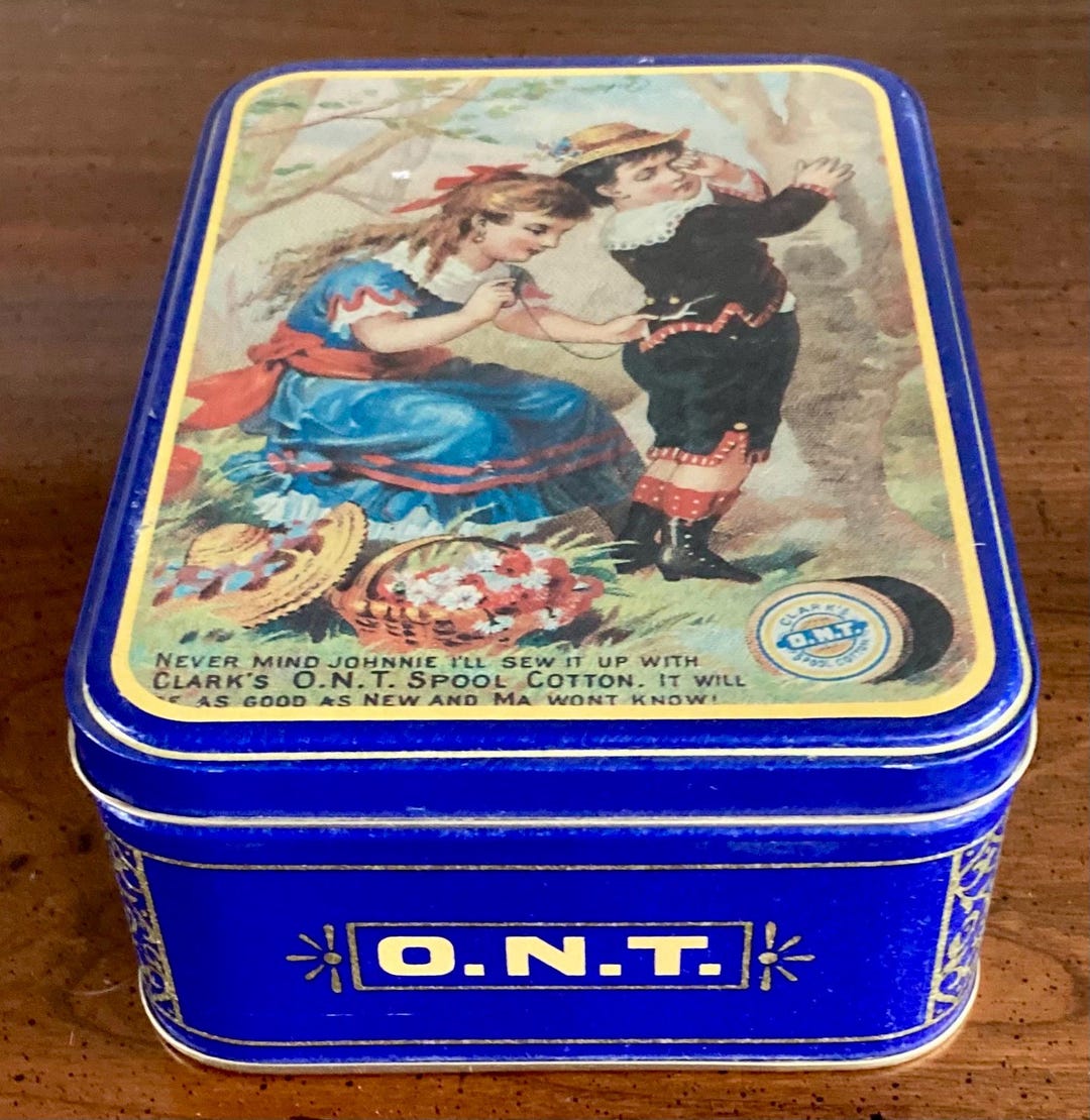 Thread Tin Vintage O.N.T. Spool Cotton Thread Sewing Tin - Sewing Kit - 1992 - Etsy