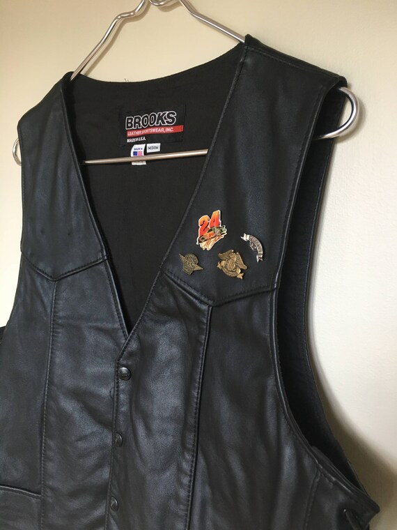 brooks leather vest